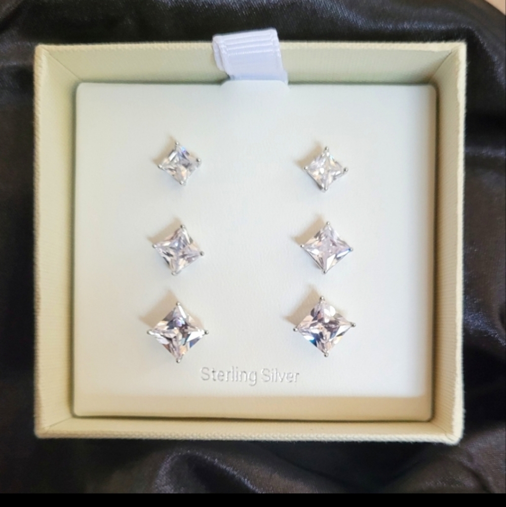 Sterling Silver Studs Set of 3